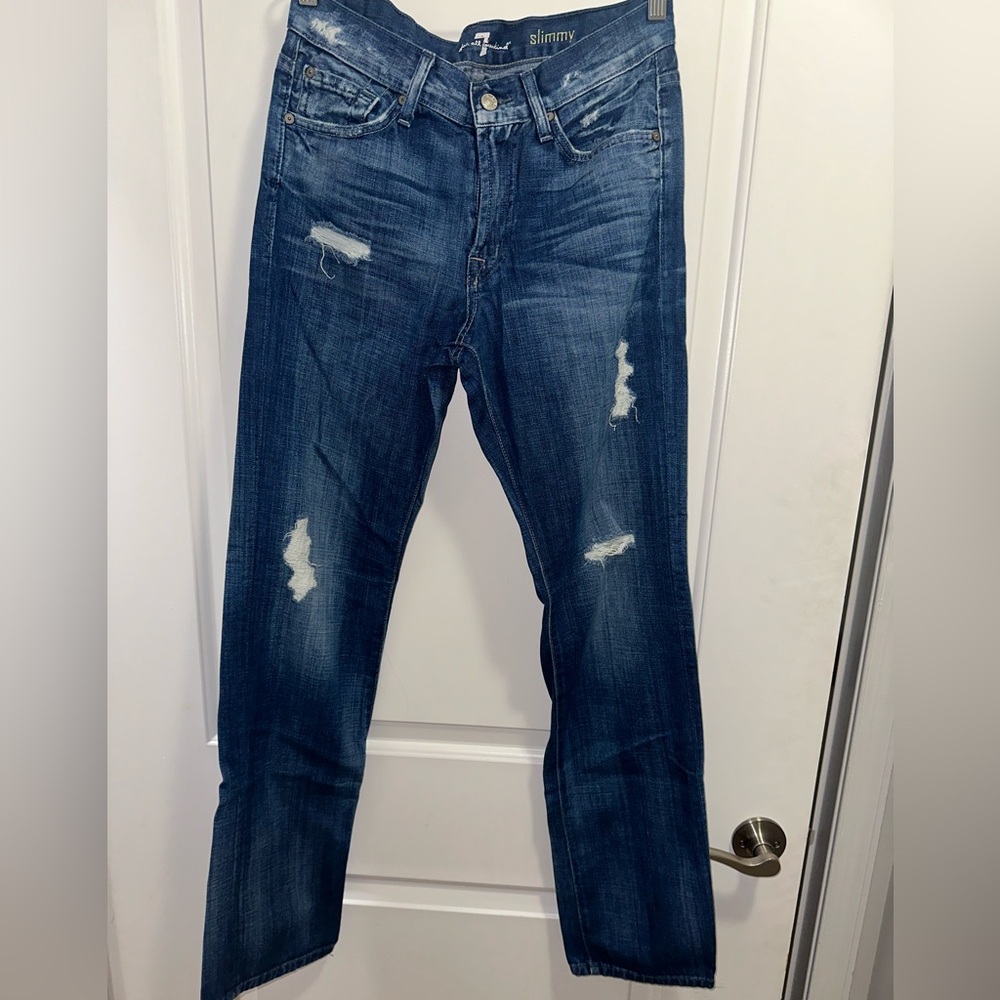 PRE LOVED MENS DISTRESSED JEANS SIZE 29